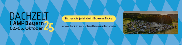 Anzeige für Dachzelt Camp Bayern vom 03. bis 05. Oktober