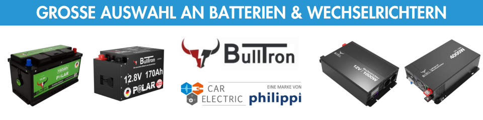 Batterien der Marke Bulltron im Shop von Car Electric by philippi