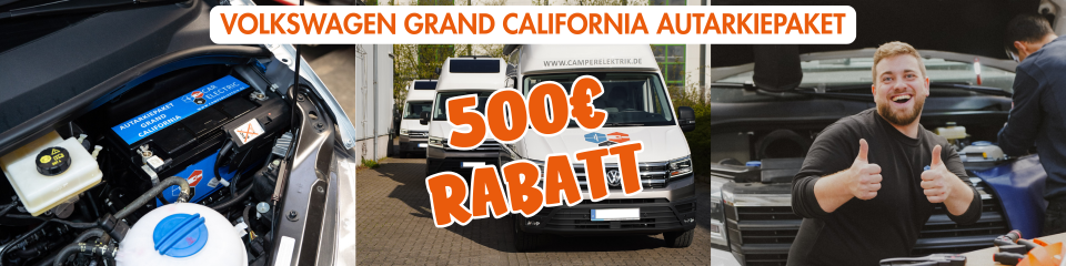 Anzeige für das Autarkiepaket von Philippi Camper-Elektrik für VW Grand California