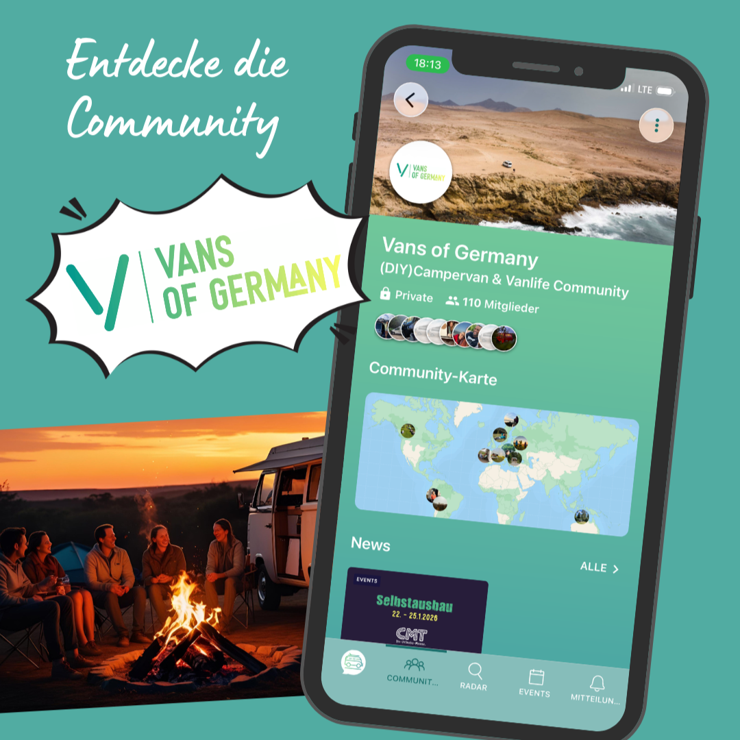 Screenshot der Vans of Germany Community in der Camp'n'Connect App